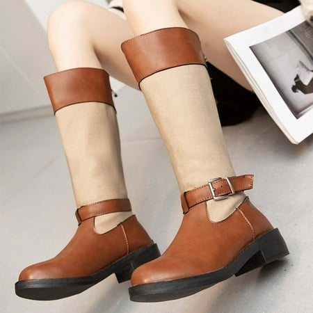

Zunfeo Women Winter Boots- Fashion Comfy Lace-up Boots Waterproof Boots Solid Discount Boots Christmas Gifts Clearance Beige 7