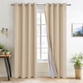 thumbnail image 3 of XWZO Biscotti Beige 100% Double Layer Blackout Curtains 84 Inches Long for Bedroom with Liner,Grommet Thermal Insulated Living Room Darkening Drapes with Tiebacks(Biscotti Beige,52"W x 84"L,2 Panels), 3 of 8