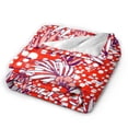 thumbnail image 4 of Red Floral Line Art Throw Blanket, Anti-Pilling Ultra-Soft Micro Fleece Cover Blanket for Bed Sofa, for All Seasons, 40"x30", 4 of 9