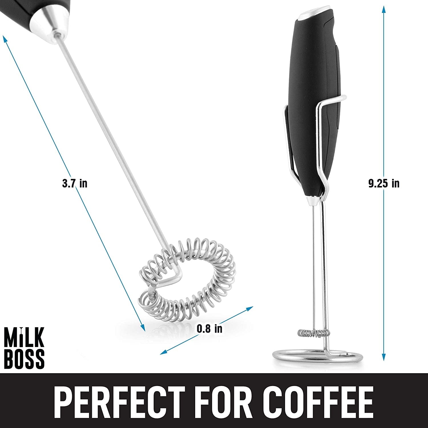 Zulay Kitchen Milk Boss Milk Frother (Without Stand) - Matte Black