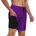 thumbnail image 2 of Fuzoiu Purple Print Men's Swim Shorts,Quick-Dry Double-Layer Swim Trunks,Board Trunks,Beach Shorts Swimwear Bathing Suits-Medium, 2 of 6