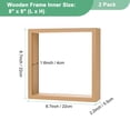 thumbnail image 3 of 2-Pack Dried Flower Frame, 8 x 8 Inch Double Acrylic Wooden Dried Flower Photo Floating Frame [Wood Color], 3 of 7
