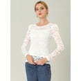 thumbnail image 4 of AllegK Top de encaje de blubordade manlarcon soplo semitransparente vintage pamujer blanco XL, 4 of 6