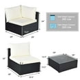 thumbnail image 3 of Costway 7PCS Patio Rattan Furniture Set Sectional Sofas Off White & Grey Cushion Covers, 3 of 7