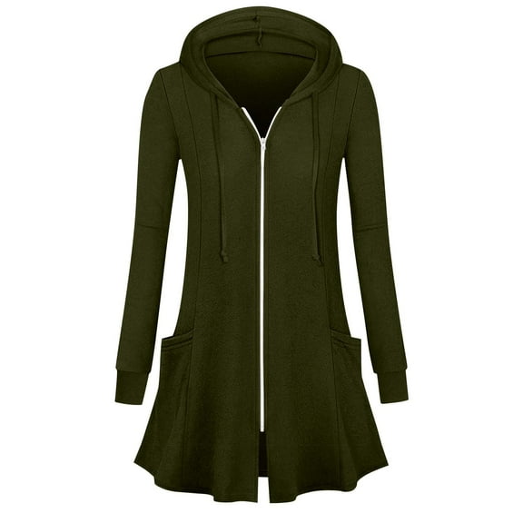 Floruhand Womens Zip Up Long Hoodie Jacket Lightweight Tunic Sweatshirt Open Front Cardigan for Women
