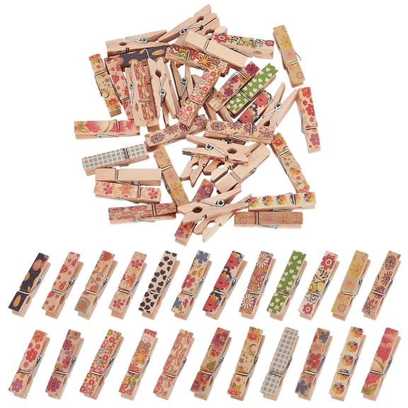 10pcs Wooden Bag Clips 10 Styles Colorful Wood Clothes Pins Storage Clips Potato Chip Bag Clips for Hanging Photos Cards Outdoor