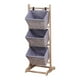 thumbnail image 1 of Cesta de almacenamiento de madera, estante de piso, organizador multiusos, estante de madera con marco para libros Estilo a, 1 of 9