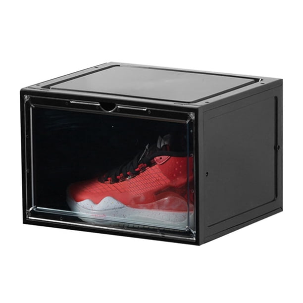 Caja De Almacenamiento De Zapatos, Cajas De Almacenamiento De Zapatillas Led Con Control De Voz, Caja De Exhibición De Zapatillas Completamente Transparente Con Apertura Lateral Magnética Para Exhibic Muyoka Hogar
