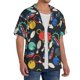 thumbnail image 2 of Fotbe Bowling Ball Camisa Estampada de Manga Corta para Hombre, Casual de Verano, Estilo Playero, Sin Arrugas-Small, 2 of 5