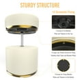 thumbnail image 4 of Miniyam Round Swivel Stool with Adjustable Height, 660LBS Load, PU Leather, White, 4 of 8