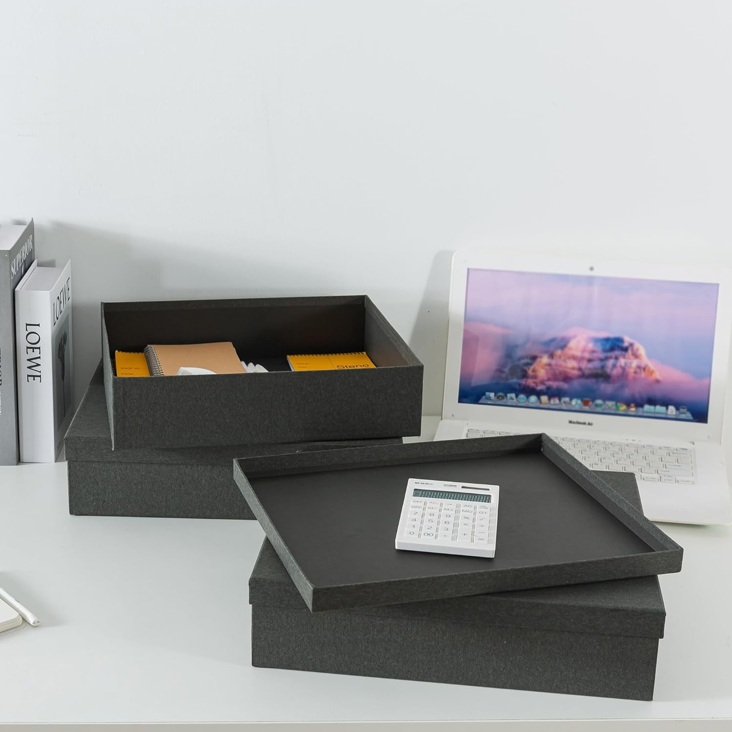 Decorative Storage Boxes with Lids, Paper Storage Box Set for Keepsakes and Photos, Decorative Boxes for Home Decor, Stationery, Office Organizers