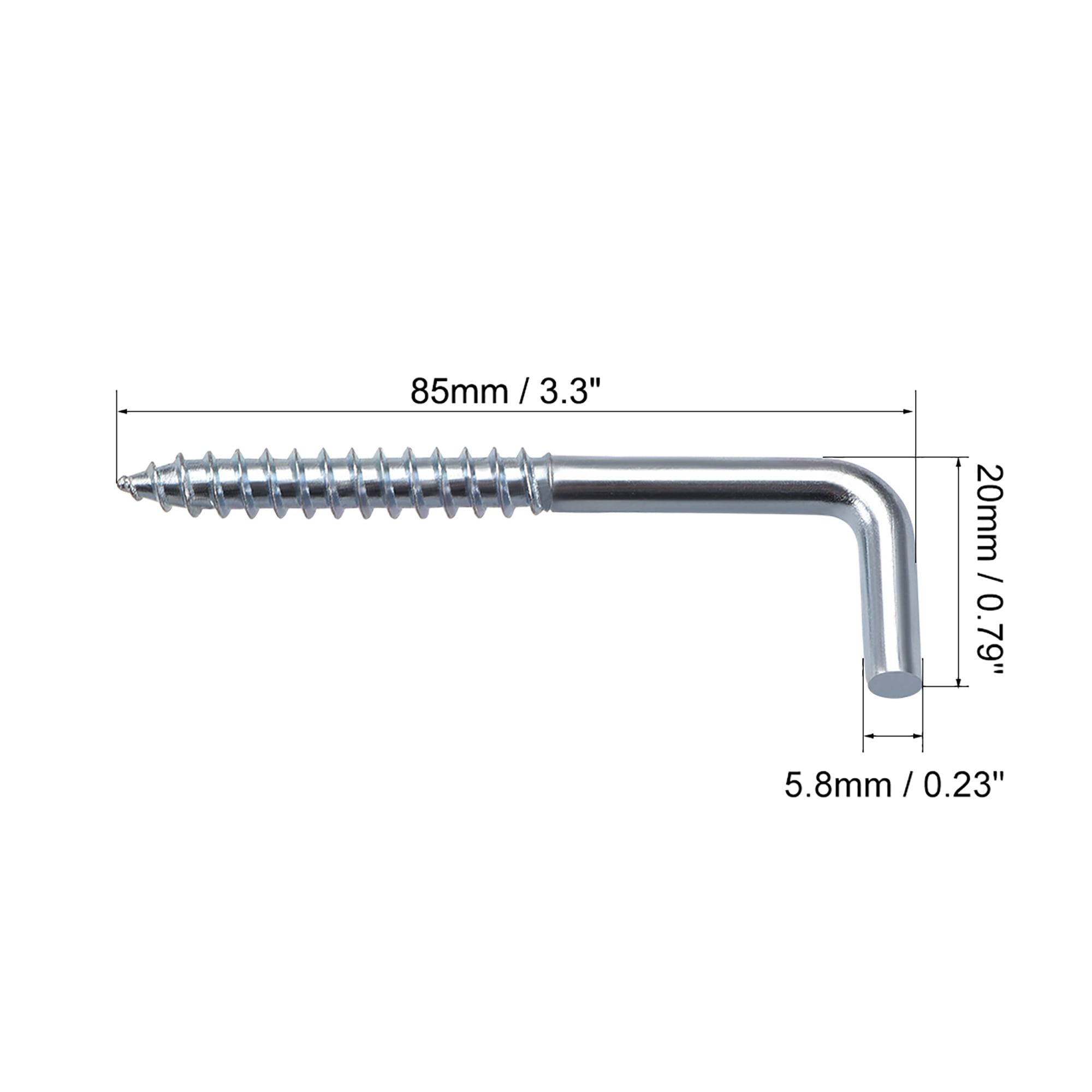 Uxcell 3.3" Ceiling Hooks Cup Hook Fine Carbon Steel Screw-in Hanger 30Pack