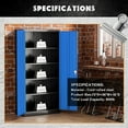 thumbnail image 4 of SOLAURA 72" Metal Garage Storage Cabinet with Locking Doors and Adjustable Shelves for Home, Office(Black Blue), 4 of 7
