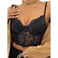 thumbnail image 2 of Biekopu Women's Sling Tank Tops, V-Neck Spaghetti Strap Solid Color Slim Fit Summer Lace Crop Vest, 2 of 7
