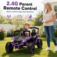 thumbnail image 2 of 24V Kids Powered Ride On UTV, Electric Ride On Car for Kids Ages 3-5 with Remote, Bluetooth, LED Lights, 4-Wheel Suspension, Purple, 2 of 7