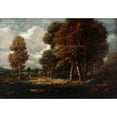 thumbnail image 2 of Théodore Rousseau 18x14 Gold Ornate Wood Frame and Double Matted Museum Art Print Titled - Landscape with Figures, 2 of 4