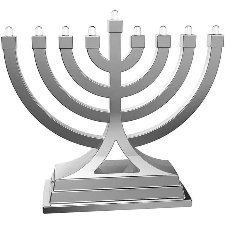 Zion Judaica Mini LED Menorah, Silver, Battery or USB photo 1
