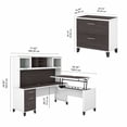 thumbnail image 2 of Somerset Sit-Stand L Desk Set with File Cabinet in White/Gray - Engineered Wood, 2 of 10