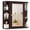 Brown, variant on Costway, White, Medium Density Fiberboard, Multipurpose Mount Wall Surface Cabinet Mirror Glass, 26.00 x 6.50 x 23.50 Inches