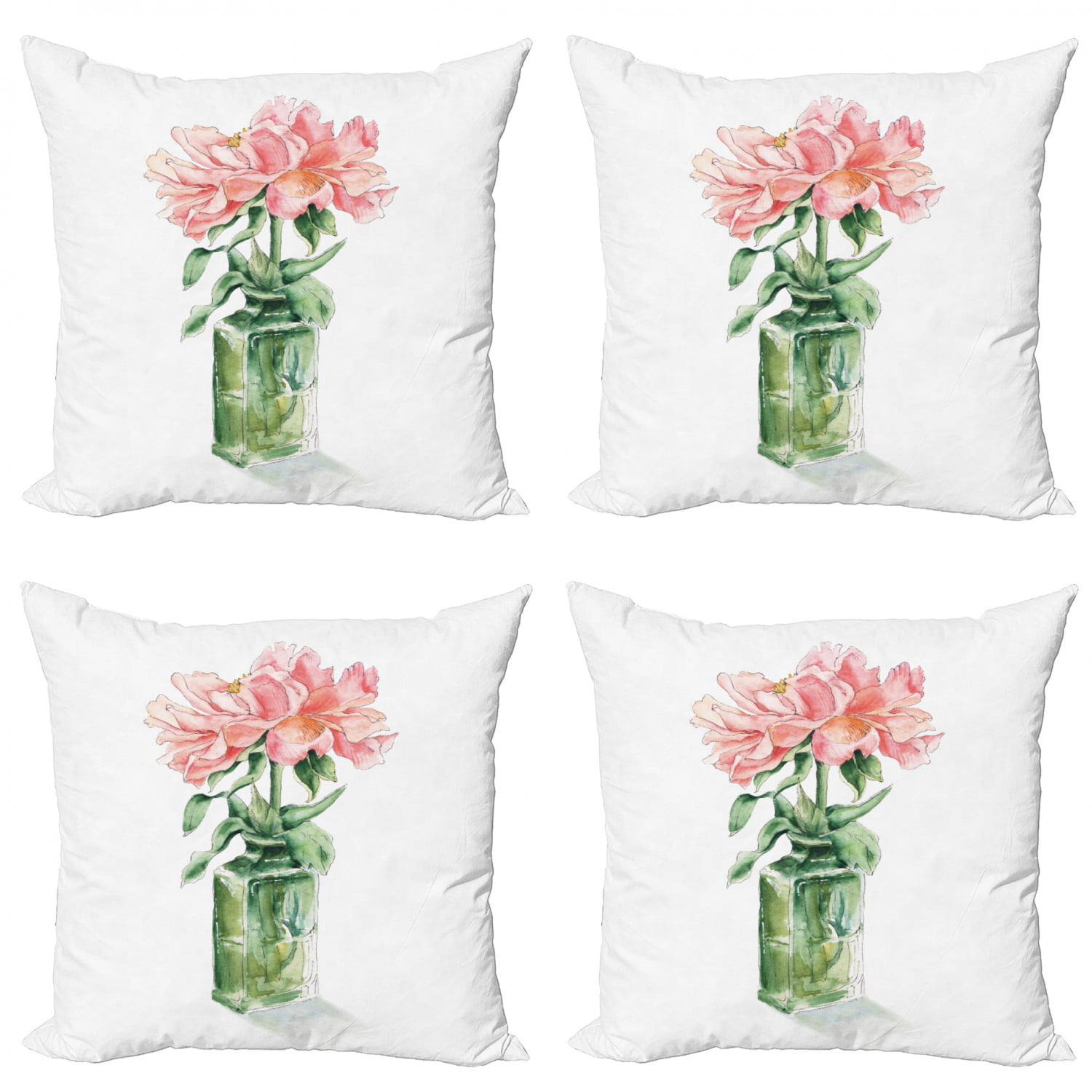 16 Cushion Cover for Couch Living Room Car Baby Blue and Lime Green Bouquets of Blooming Rose Flowers Leaves and Buds Spring Season Ambesonne Summer Pink Decorative Throw Pillow Case Pack of 4 
