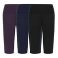 thumbnail image 5 of Wiyuqeen 3 Pack Capri Leggings for Women with Pockets Elastic High Waisted Exercise Capri Pants Solid Tummy Control Workout Gym Active Yoga Pants, 5 of 6