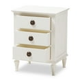 thumbnail image 3 of Baxton Studio Venezia French-Inspired Rustic Whitewash Wood 3-Drawer Nightstand, 3 of 10