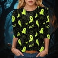 thumbnail image 2 of Godom Funny Halloween T Shirts for Women Graphic Tees Cute Ghost Print Tee Holiday Tops, 2 of 4