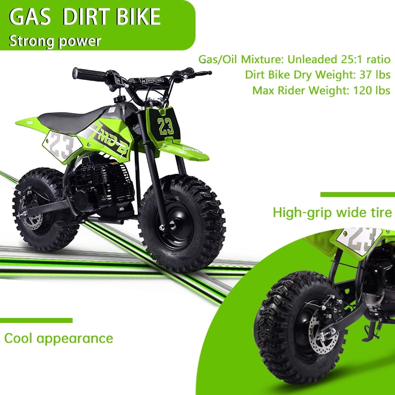SAY YEAH Mini Bike,50cc 2-Stroke Gas Motorcycle for Teens with Pull Start & Auto Transmission,EPA Approved,38*27*22in,Green