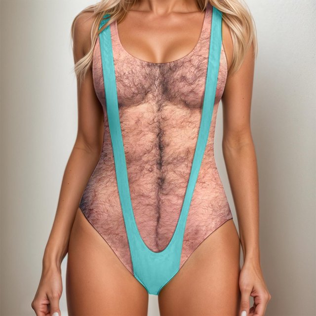 willbest traje de baño deportivo mujer bikini para mujer ropa exterior traje de baño estampado color piel sexy Verde menta. Vista frontal centrada de una pieza con estampado visual que simula tono piel y tiras verde menta desde hombros al frente; corte alto de pierna, escote profundo y short integrado para control de abdomen y uso deportivo. Fondo neutro de estudio; adecuado también para clases de natación.