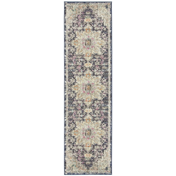 SAFAVIEH Madison Dalia Oriental Runner Rug, Black/Gold, 2'2" x 16'