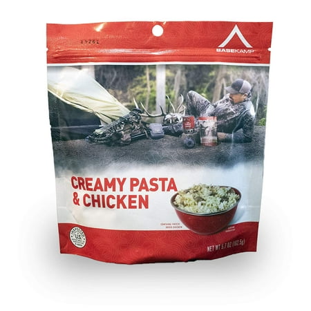 BaseKamp Freeze Dried Meal Creamy Pasta & Chicken (Best Backpacking Food Freeze Dried)