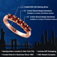 thumbnail image 2 of Gem Stone King 18K Rose Gold Plated Silver Red Garnet Wedding-Bands Ring for Women | 1.00 Cttw | Round 3.5MM | Gemstone January Birthstone | Size 7, 2 of 6
