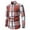 Red, variant on Patlollav Men Casual Fashion Plaid Turn-Down Collar Button Long Sleeve Shirt Blouse