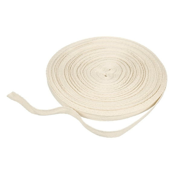 Cotton Twill Tape Ribbon 3/8 Inch 23 Yard Herringbone Webbing Tape Roll Bias Binding Tape for DIY Crafts Sewing Gift Wrapping, Beige