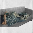 thumbnail image 6 of Funny Soft Flannel Fleece Blanket, Don't Wanna Take a Shower Lettering with Rain Drops and Sad Pug Puppy Print, Cozy Plush for Indoor and Outdoor Use, 70" x 90", Blue Grey and Ivory, by Ambesonne, 6 of 6