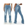 thumbnail image 3 of Michellecmm  Women’s Ripped Stacked Jeans Fashion High Rise Slim Fit Denim Pants, 3 of 9