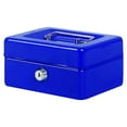 thumbnail image 3 of kurtrusly Home Office Hotel Lockable Mini Money Cash Case Bedroom Bracelet Coin Tray Thick Safe Box with Lock Security Container Blue, 3 of 6