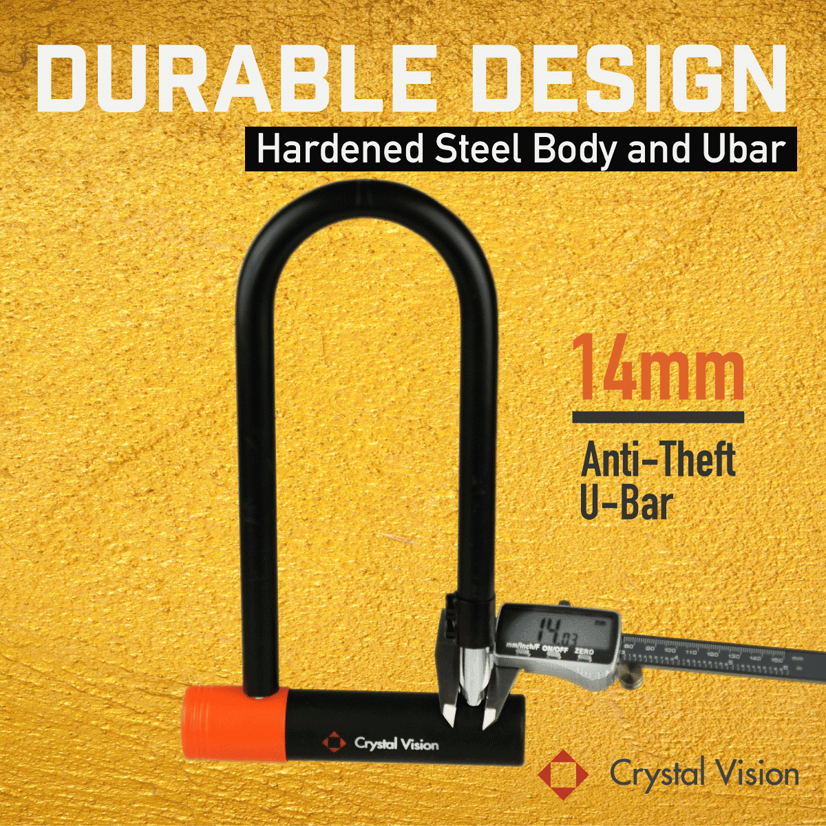 Crystal Vision SHBLA Weather Proof Anti Theft Alarm Bike Lock Loud 130db
