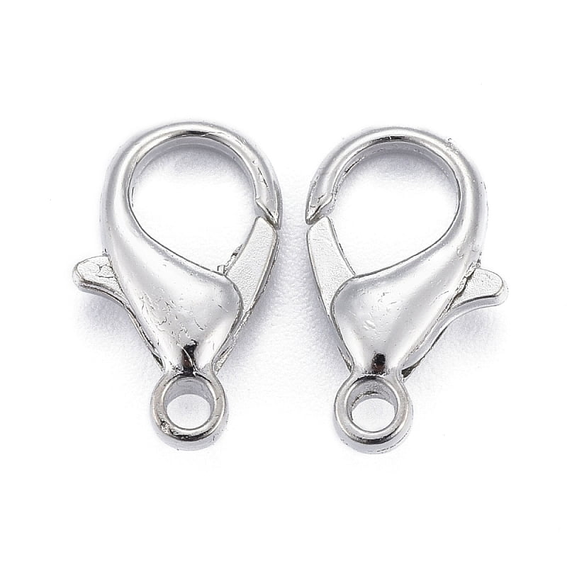 Zinc Alloy Lobster Claw Clasps Parrot Trigger Clasps Cadmium Free & Lead Free Platinum 14x8mm Hole: 1.8mm