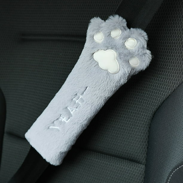 Funda para cinturón de seguridad de coche BuyWeek funda protectora de hombro de felpa con forma de gato