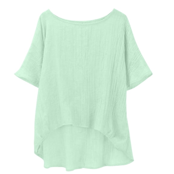 T Shirts For Women Womens Tops Summer Short Sleeved Solid Color Casual Loose Cloud Cotton Comfortable Top