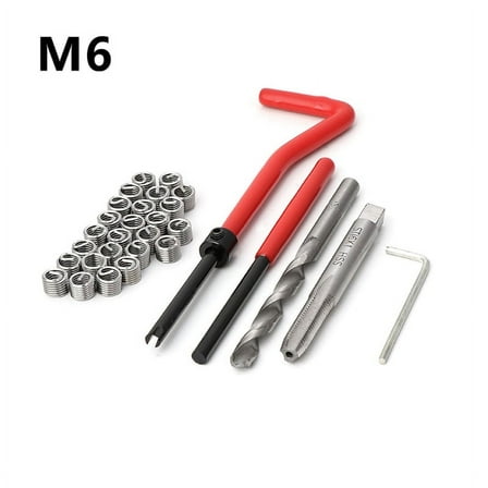 XISAOK 30Pcs M6 Thread Repair Insert Kit Auto Repair Hand Tool Set For Car Repairing