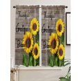 thumbnail image 2 of Sunflower Wooden Bedroom Curtains 63 Inches length, Farmhouse Vintage Botanical Floral Window Treatment Curtain Drapes, Rod Pocket Curtain Panels for Living Room Kitchen, 42"x63", 2 Panels, 2 of 7