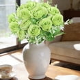 thumbnail image 5 of Verdsylv 6-Head Artificial Rose Bouquet, Cloth Flower Plant Arrangement for Wedding Bridal Party, Home Living Room Decor, Table Centerpieces, and Anniversary Celebration, Green, 5 of 9