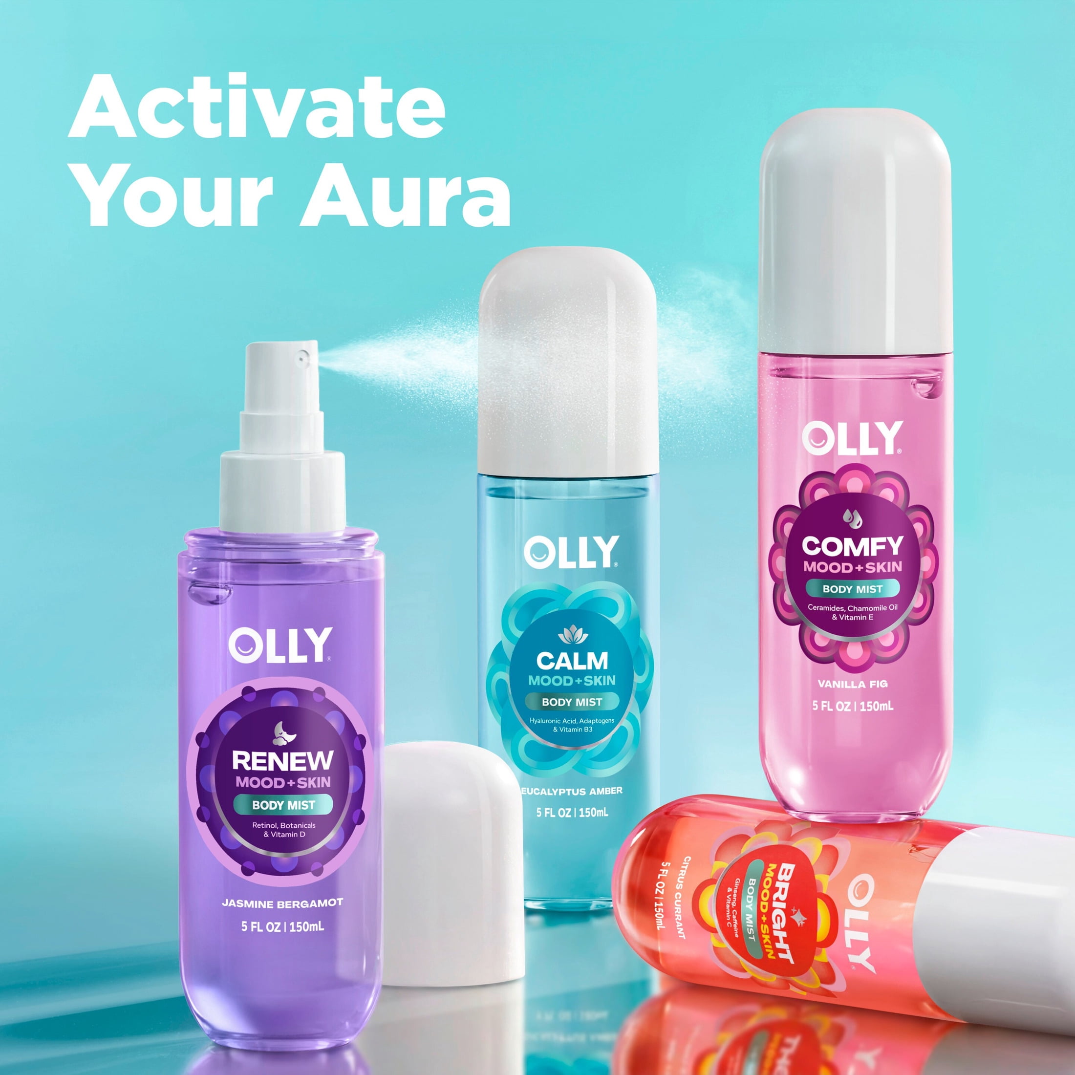 OLLY Body Mist For Women Relaxing Eucalyptus Scent To Help You Feel Calm And Grounded, 5 fl oz