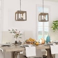 thumbnail image 4 of Uolfin Farmhouse Wood Lantern Dining Room Chandelier Niki 4-Light Rustic Cage Island Chandelier Pendant Light, 4 of 5