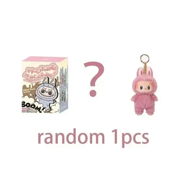 Labubu Heartbeat Macaron esmalte los monstruos cara caja ciega estatuilla de Pvc adorno de mesa muñeca Kawaii regalo de cumpleaños para niños