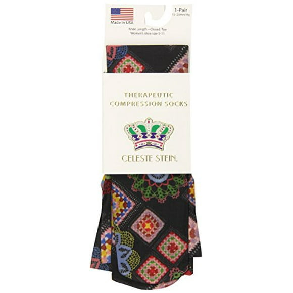 Celeste Stein Chaussettes de Compression Thérapeutiques, Michelle Noire, 15-20 mmhg, 1 Paire