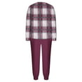 thumbnail image 7 of Mifsaly Fleece Lounge Sets for Women Plaid 2 Piece Winter Pjs Raglan Long Sleeve Crewneck Sleepwear Loose Cozy Nightwear Casual Pants with Pockets Sherpa Homewear Fit Home Going Out, 7 of 7