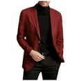 thumbnail image 1 of VBARHMQRT Winter Jacket Men's Business Casual Fashion: a Versatile Solid Color Suit Jacket for Everyday Wear, 1 of 8